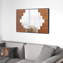 37.5 Inch x 26.5 Inch Decorative Rectangle Wall Mirror with Piano Key-Shaped Frame-Black