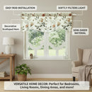 DaDa Bedding Collection Enchanted Meadow Semi-Sheer Valance - Floral Elegance in Beige, Rose, and Soft Green, Light Filtering See Through Microfiber, Rod Pocket Design, 18x52 Inches