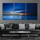 Deep Blue Ocean Sunset Canvas Art, Serene Coastal Sunset by MyGreatCanvas | Canvas Wall Art Prints | Photo Prints & Wall Decor