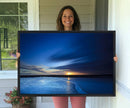 Deep Blue Ocean Sunset Canvas Art, Serene Coastal Sunset by MyGreatCanvas | Canvas Wall Art Prints | Photo Prints & Wall Decor