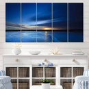 Deep Blue Ocean Sunset Canvas Art, Serene Coastal Sunset