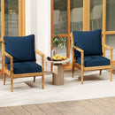 Deep Seat Chair Cushion Pads Set with Rope Belts for Indoor and Outdoor-Blue
