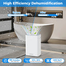 Dehumidifier with Auto Drain or Manual Drainage for Home Basement-White