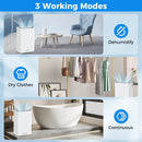 Dehumidifier with Auto Drain or Manual Drainage for Home Basement-White by LJGDeals