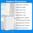 Dehumidifier with Auto Drain or Manual Drainage for Home Basement-White by LJGDeals