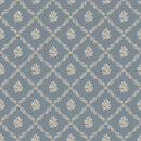 Della Blue Wallpaper | Vintage Floral Diamond Lattice
