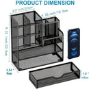 Iron Mesh Desk Organizer Multi-Layer Stationery Storage Box Office School Supplies by 2Dropme