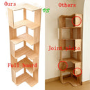 Solid Wood Corner Bookshelf 3/4/5 Tier Rustic Bookcase Storage Shelf Stand