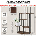 5-Tier Metal Plant Stand with Wheels, Rolling Indoor Outdoor Planter Shelf