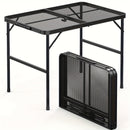 3FT Folding Camping Table Aluminum Portable Adjustable Picnic Table Black