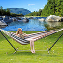 Heavy Duty Double Hammock with Steel Stand 450lbs Portable Outdoor Indoor Blue by 2Dropme