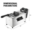 1700W Electric Deep Fryer 3L/5L Stainless Steel w Basket Timer Temperature by 2Dropme