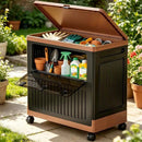 Portable Storage Bin w/ Wheels & Doors Foldable Stackable Organizer by 2Dropme