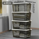4PCS Stackable Storage Boxes with Lids & Handles Clear Organizer Bins Home Closet by 2Dropme