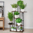 5-Tier Metal Plant Stand with Wheels, Rolling Indoor Outdoor Planter Shelf