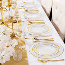 50PCS Clear Plastic Dinnerware Set Reusable Plates Cups Cutlery Wedding Party by 2Dropme