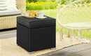 Costoffs 2PCS Rattan Storage Ottomans with Cushions – Outdoor Wicker Footstools & Side Tables for Patio, Garden & Balcony by 2Dropme