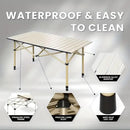 Portable Folding Camping Table for 4-6 People Adjustable Height Picnic BBQ Table by 2Dropme