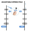 4-Tier Corner Shower Organizer Telescopic Pole Rustproof Bathroom Storage Black by 2Dropme