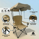 Outdoor Camping Chair w/ Canopy Foldable Portable Chair Cup Holder Carry Bag