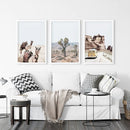 Set of 3 Southwestern Desert Prints. Joshua Tree, Camel, Van by Wall Art Set