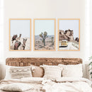 Set of 3 Southwestern Desert Prints. Joshua Tree, Camel, Van by Wall Art Set