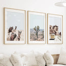 Set of 3 Southwestern Desert Prints. Joshua Tree, Camel, Van by Wall Art Set