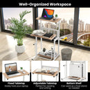 Standing Desk for Small Space Sit Stand Desk with Height Adjustable Desktop by LJGDeals