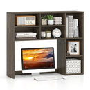 Desktop Bookshelf with 7 Open Cubbies and 3 Adjustable Shelves-Brown by DirectDeals