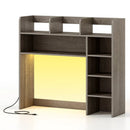 Desktop Bookshelf with LED Lights 35.5 inch Desk Hutch Storage Organizer by LJGDeals