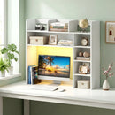 Desktop Bookshelf with LED Lights 35.5" Desk Hutch Organizer by DirectDeals