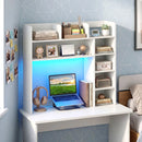 Desktop Bookshelf with LED Lights 35.5" Desk Hutch Organizer by LJGDeals