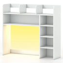 Desktop Bookshelf with LED Lights 35.5" Desk Hutch Organizer by LJGDeals