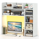 Desktop Bookshelf with LED Lights 35.5" Desk Hutch Organizer by DirectDeals