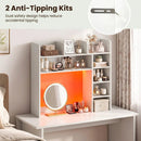 Desktop Bookshelf with LED Lights 35.5" Desk Hutch Organizer by LJGDeals