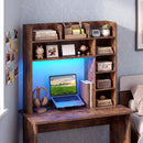 Desktop Bookshelf with LED Lights 35.5" Desk Hutch Organizer by LJGDeals