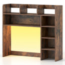 Desktop Bookshelf with LED Lights 35.5" Desk Hutch Organizer by LJGDeals