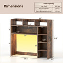 Desktop Bookshelf with LED Lights 35.5" Desk Hutch Organizer by DirectDeals