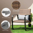 3 Pieces Patio Rattan Conversation Set with Quick Dry Lumbar Pillows by LJGDeals