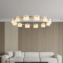 Diamond Shaped Alabaster Ring Chandelier
