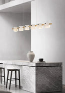 Diamond Shaped Alabaster Ring Chandelier