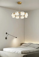 Diamond Shaped Alabaster Ring Chandelier