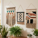 Diamond Western Cotton Wall Hanging with Jute Tassels | Rustic Boho Western Wall Décor | 10" x 12"