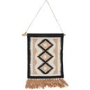 Diamond Western Cotton Wall Hanging with Jute Tassels | Rustic Boho Western Wall Décor | 10" x 12"
