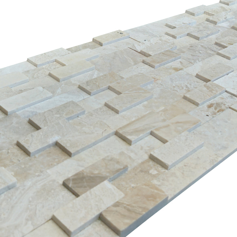 Diana Royal Marble 3D Ledger Panel 6"x24" – Honed Wall Tile, Full Truckload