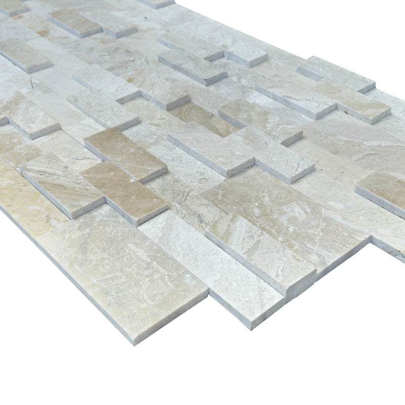 Diana Royal Marble 3D Ledger Panel 6"x24" – Honed Wall Tile, Full Truckload