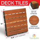 Solid Wood Deck Tiles 6 Slat Set 9