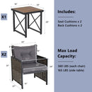 3 Piece Patio Rattan Furniture Set with Acacia Wood Tabletop by LJGDeals