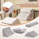 4 Pieces Bed Wedge Pillow for Back Neck and Leg Pain Relief-Gray by LJGDeals