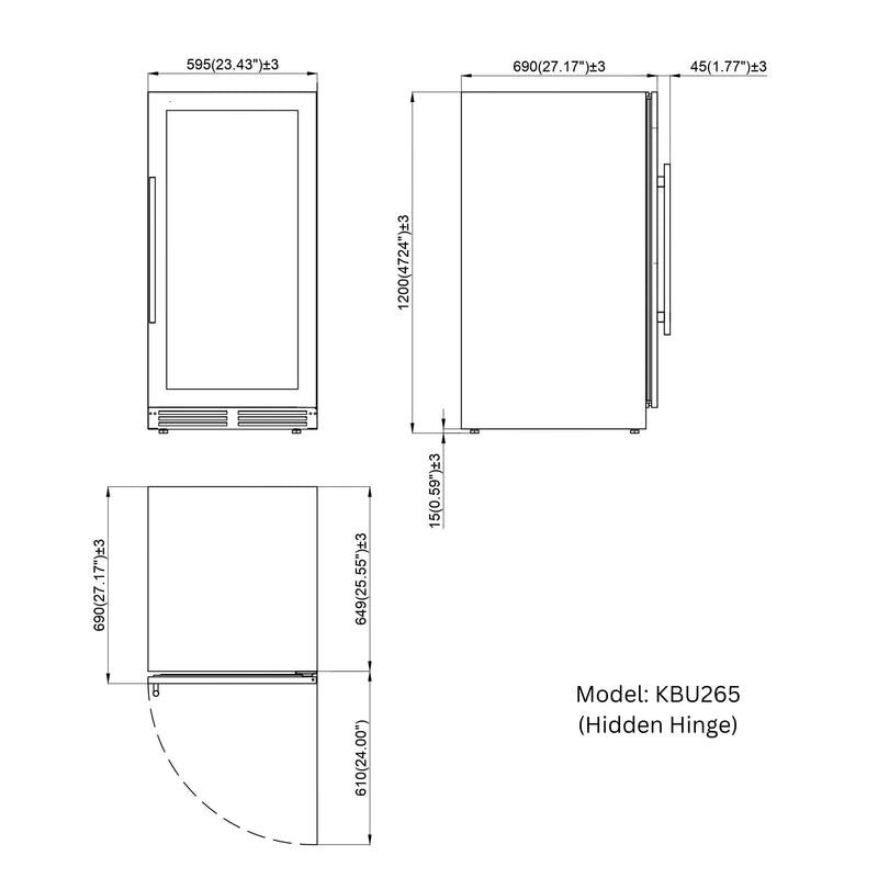47" High Upright Wine & Beverage Refrigerator Combo with Low-E Glass Door